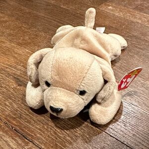 Ty Plush Puppy in Soft Beige
